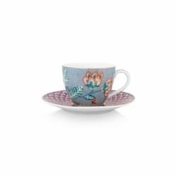 Paire tasse café Flower Festival Bleu clair 120ml