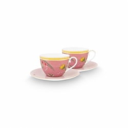 Coffret 2 Paire tasse thé La Majorelle Rose 280ml