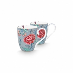 Coffret 2 Maxi mug XL Flower Festival Bleu...