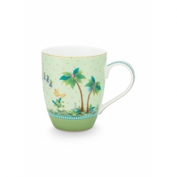 Grand mug Jolie pois or vert 350ml