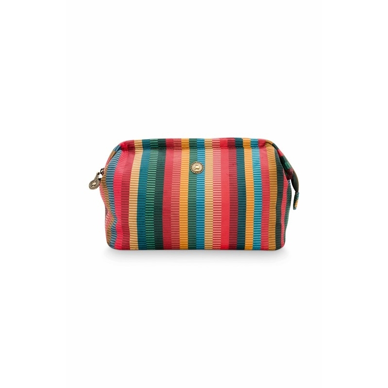 Trousse de toilette - Jacquard - Rayures multicolores - 26x18x12cm