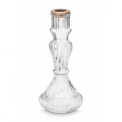 Bougeoir en verre rim - 20cm