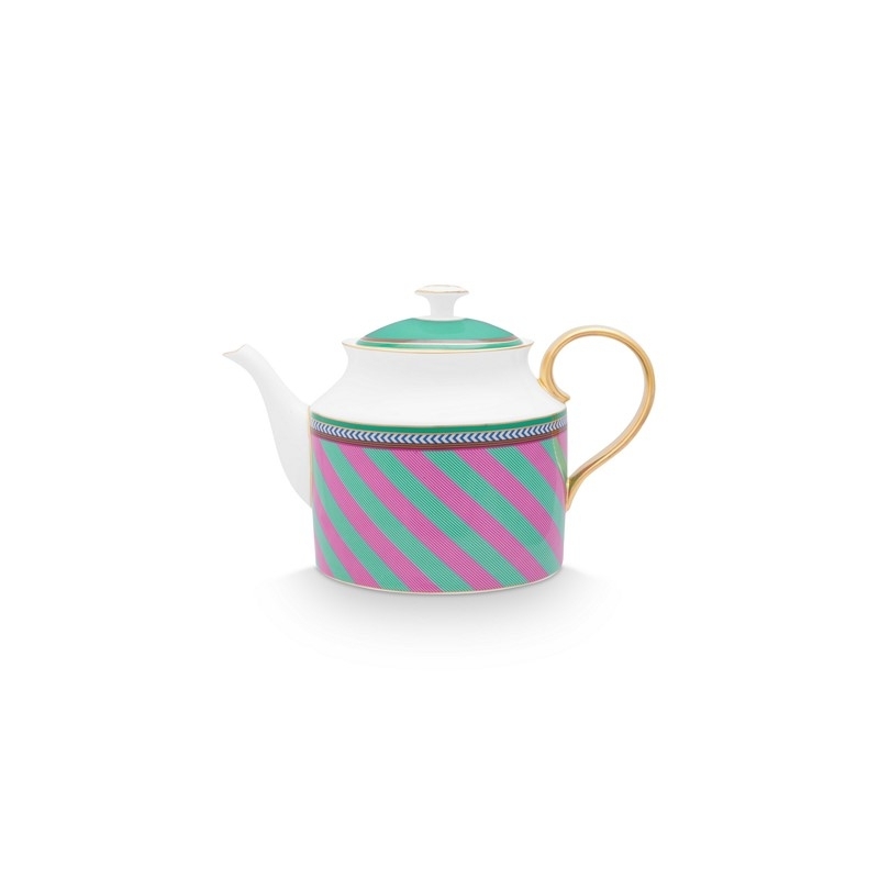 Théière large - Pip Chique Stripes - Rose / Vert - 1,8L