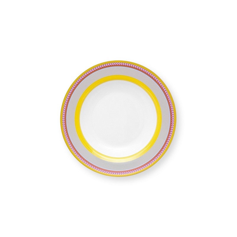 Assiette creuse Pip Chique Stripes Jaune - 23,5cm