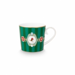 Petit mug Love Birds Stripes Emeraude/Vert - 150ml