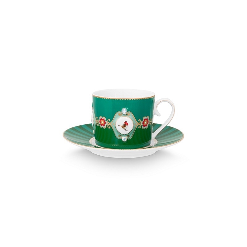 Paire tasse à thé Love Birds Emeraude/Vert - 200ml