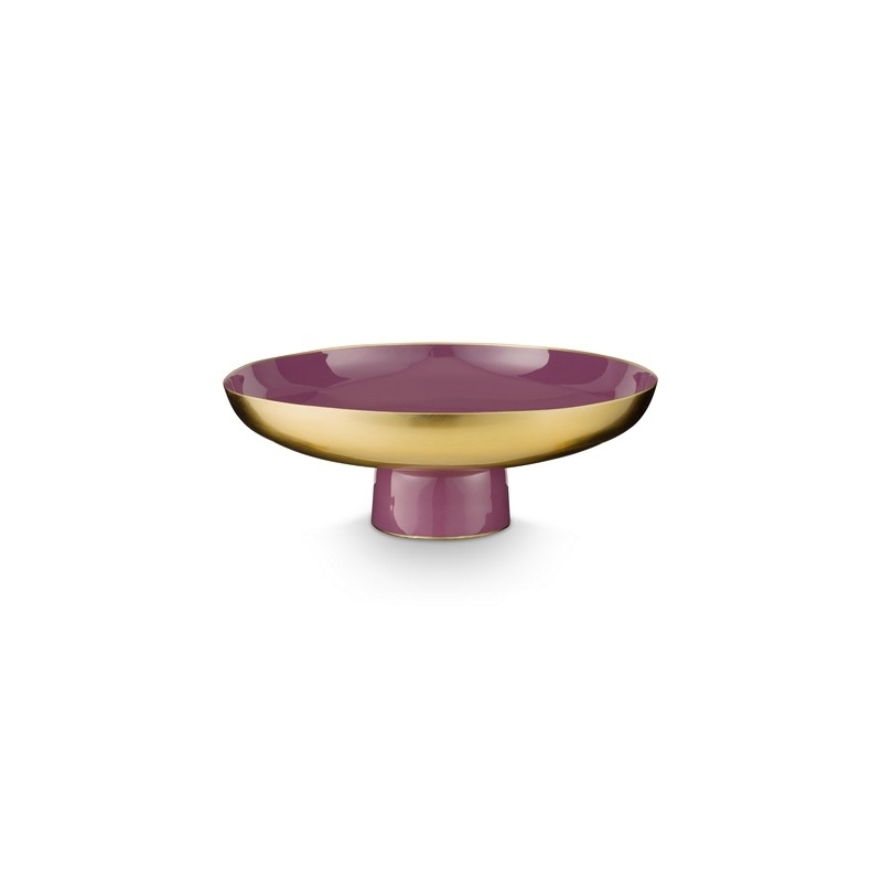 Plat creux Bas en métal sur pied Lilas - 12,5x35cm