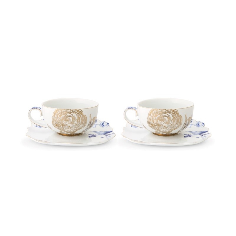 Coffret de 2 Paires tasse à thé Royal Blanc - 225ml