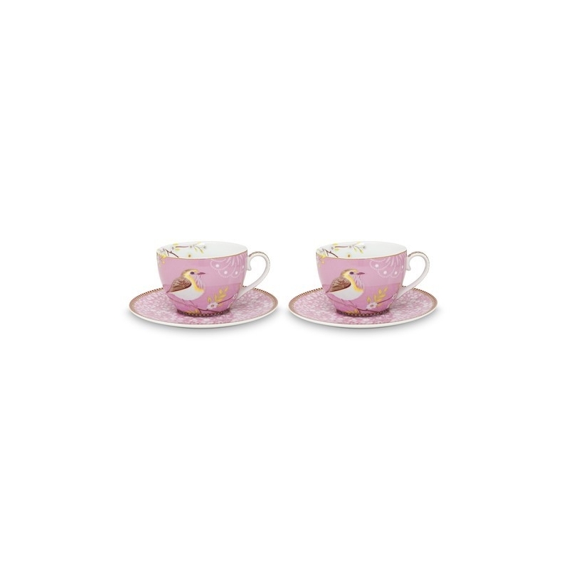 Coffret 2 Paire tasse thé Early Bird Rose 280ml