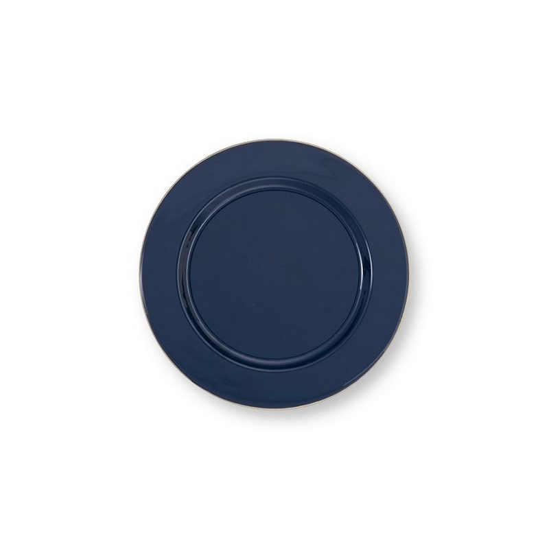 Assiette de présentation Berry Blues en métal Bleu Foncé - 32cm