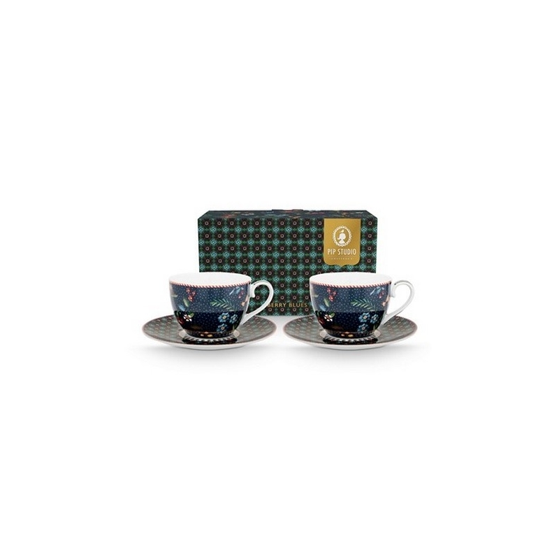 Coffret 2 Paires tasse thé Berry Blues Bleu - 280ml