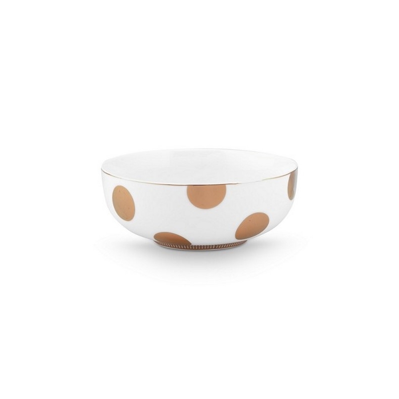 Bol Dot Delight Blanc/Or - 15cm