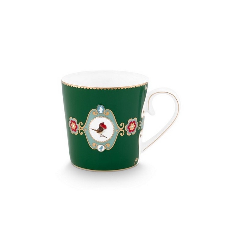 Grand mug Love Birds Medaillon Vert Foncé - 250ml