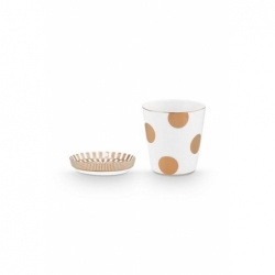 Set petit mug sans anse & repose sachet Dot...