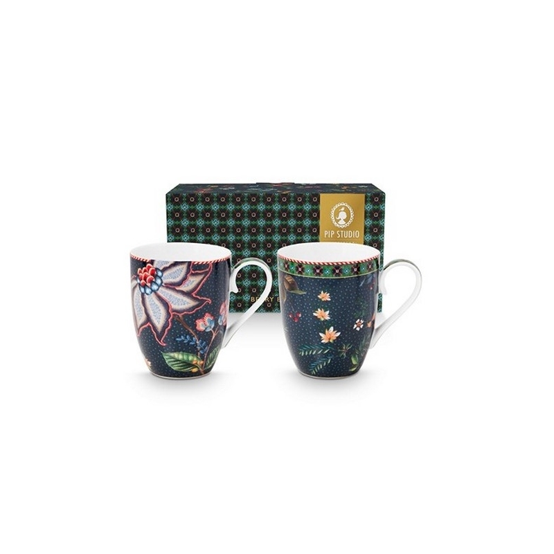 Coffret 2 Grands mugs Berry Blues Bleu - 350ml