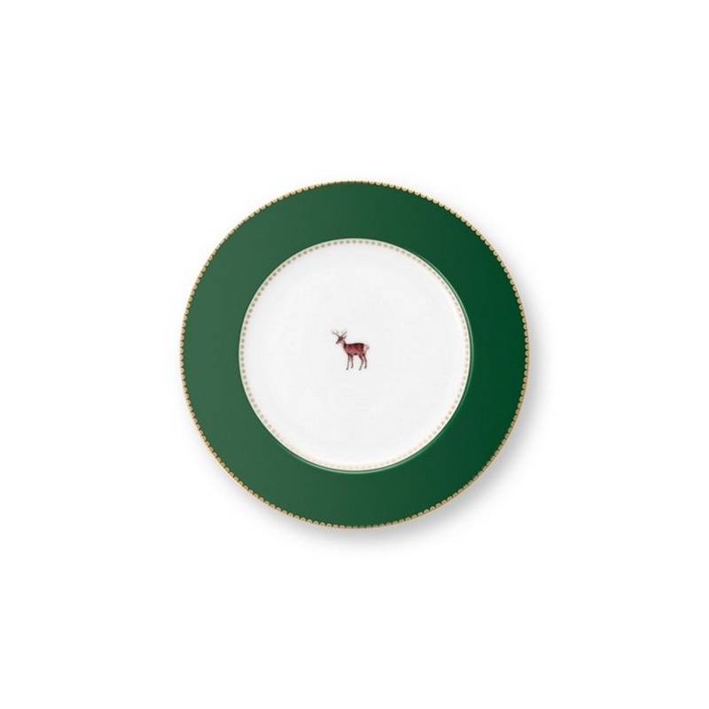 Assiette à pain Love Birds Vert Foncé - 17cm