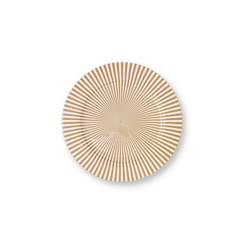 Assiette de présentation Dot Delight en métal Blanc Or - 32cm