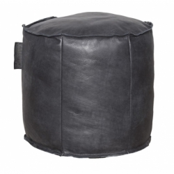 Pouf tabouret LOUISIANA Noir- 50x50x43cm