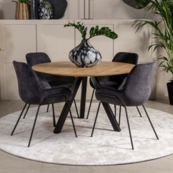 Table diner ronde naturel chêne - Ø130x76cm