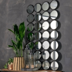 Miroir cerle divisé - Noir - L - 81x2x142cm