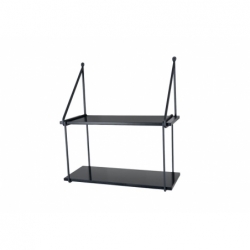 Etagère double noir - 61x23x70cm