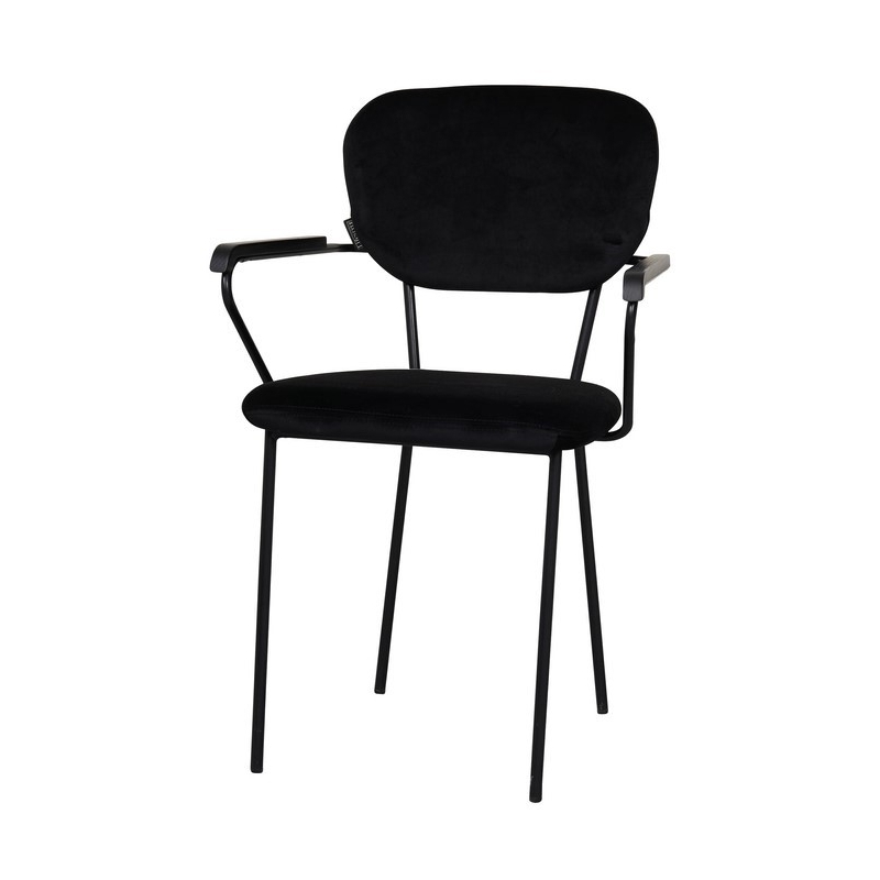 Fauteil diner Cleveland Noir - 56x52x85cm